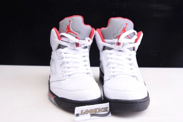 Official Maikesneakers Red Retro Air 5 Jordan Fire (2020) DA1911-102 Tongue Silver 0803